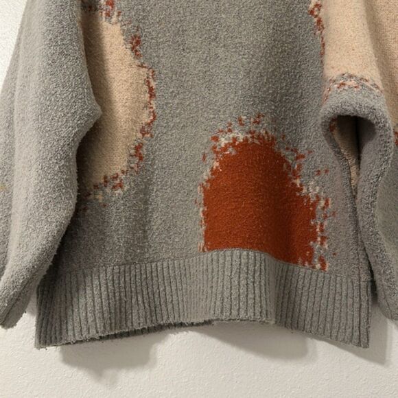 World Market Mock Neck Sweater Womens One Size Oversized Lagenlook Boho Artsy - Picture 3 of 8